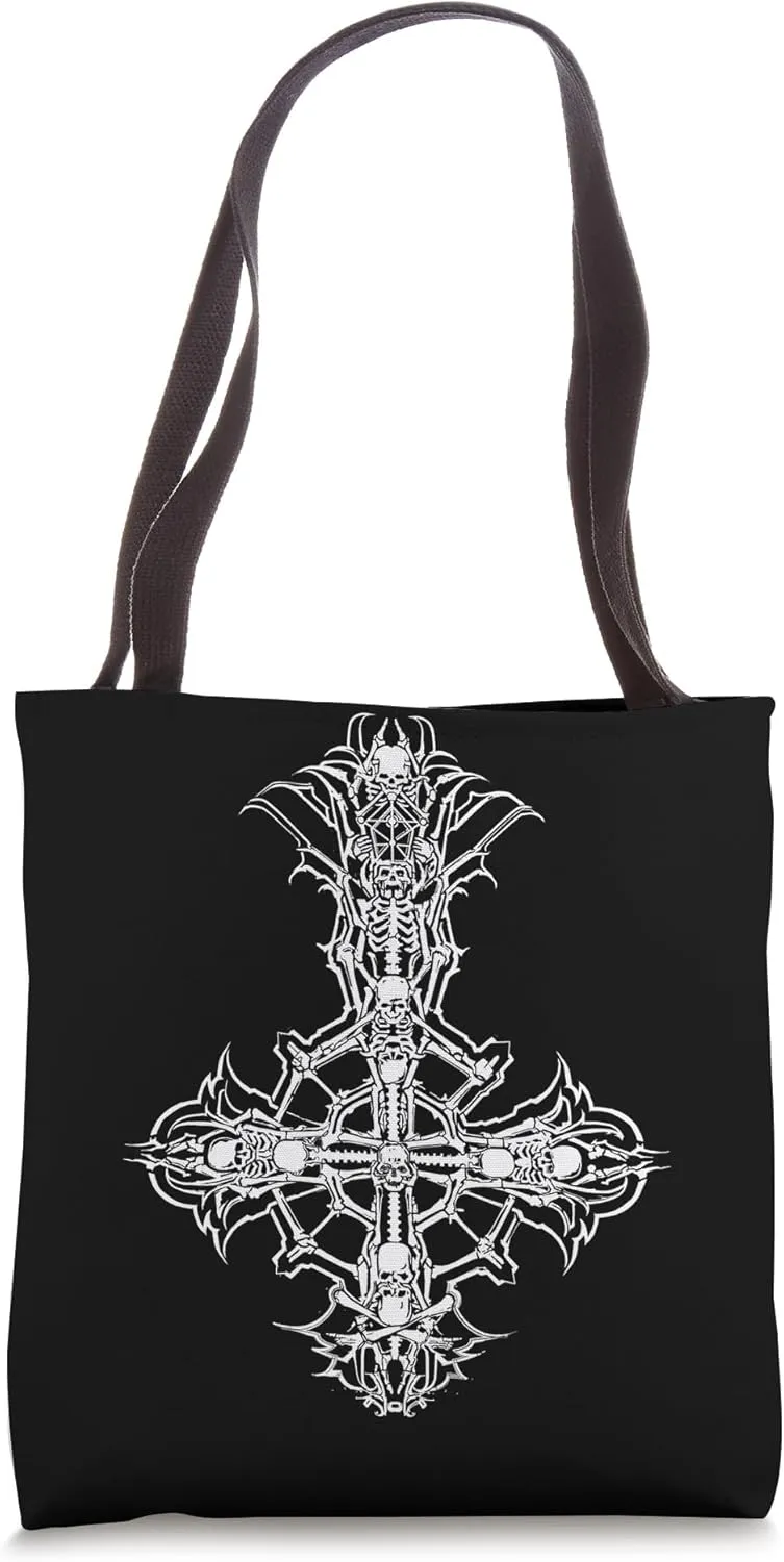 – Skeleta Crucifix Tote Bag