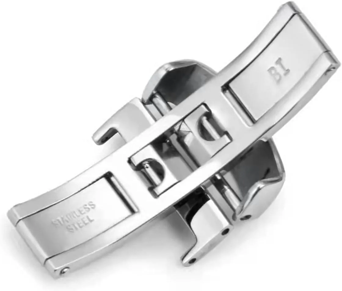 10-22mm Butterfly Deployment Buckle Automatic Double Click Stainless Steel Strap Button Stainless Steel Clasp Folding Clasp Table buckle