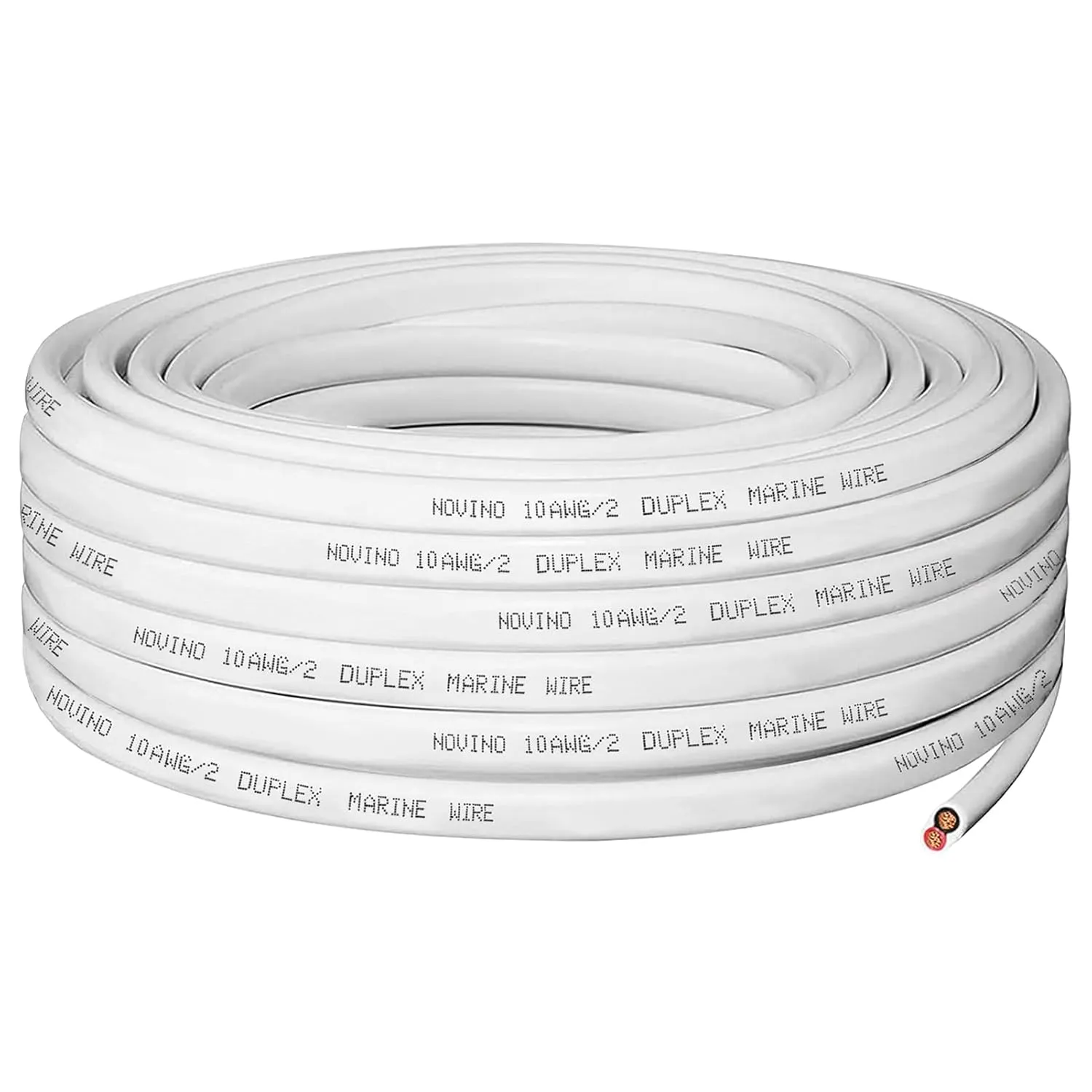 10 Gauge Marine Wire,10 AWG 50ft Marine Grade Wire Duplex Tinned Copper Heavy Duty Sheathed Electrical Cable for Boat/Automotive/RV/Camper/Trailer
