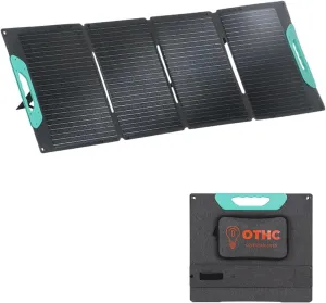 100W Portable Solar Panel, 20V Monocrystalline, Foldable Charger with USB-A and Type-C Output, IP67 Waterproof Solar Charger for Power Station RV Camping Off Grid