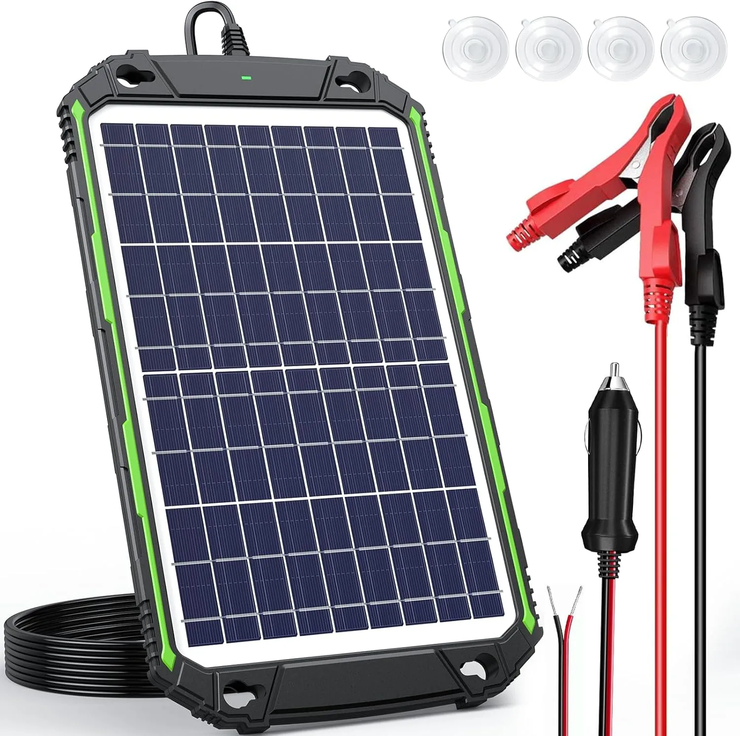 10W 12V Solar Battery Charger Maintainer PRO, Built-in Smart MPPT Charge Controller, Waterproof 10 Watt 12 Volt Solar Panel Trickle Charging Kits for Car Auto Boat RV Marine Trailer