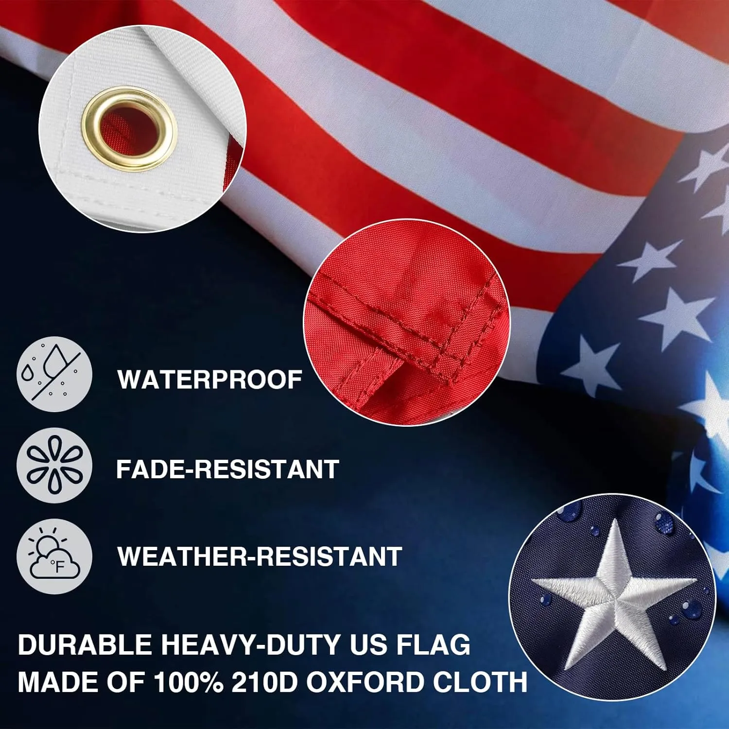 11 Gauge Heavy Duty Flag Pole with Thickened Aluminum Ball - 25 FT Black Extra Thick Aluminum Flagpole Kit with 3x5 Nylon Embroidered Flag for Outside House In Ground - 120MPH Wind Tested