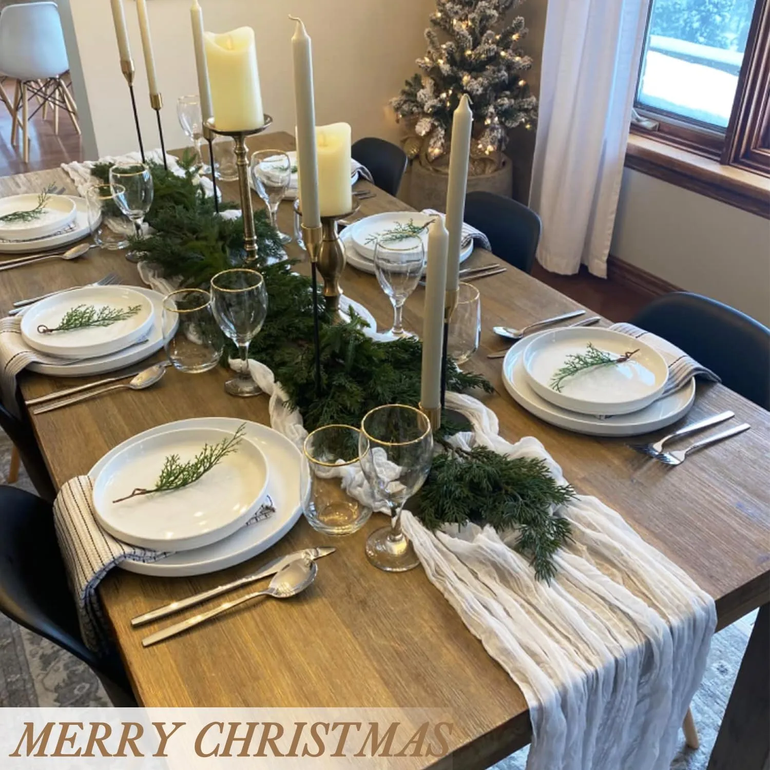 12 Pack White Cheesecloth Table Runner 10ft Gauze Runner Boho Ivory Cheese Cloth Table Runner for Wedding Bridal Shower Baby Shower Boho Table Decoration
