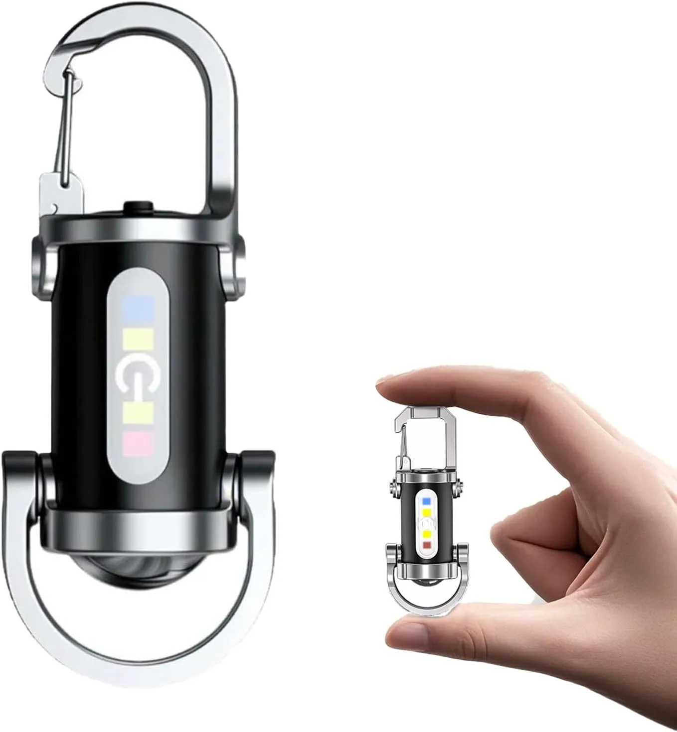 1200LM Super Bright Mini Led Flashlights USB Rechargeable Small Waterproof Keychain Flashlight Rescue, Camping-Black