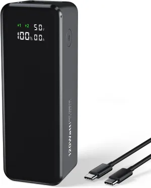 120W Power Bank, 27000mAh High Capacity Laptop Portable Charger, 99Wh, Smart Digital Display, Fast Recharging, 3 in 1 Portable Phone Charger Compatible with iPhone, Samsung, iPad, MacBook, Laptop etc