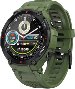 1.28" IPS Tactical Smart Watch for Men Activity Fitness Tracker with 400mAH Large Battery Outdoor Bluetooth Call Heart Rate Sleep Monitor Pedometer IP68 Waterproof Sport Watch for Android iOS