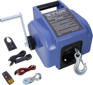 12V Trailer Winch 6000lbs - Reversible Electric Winch with Wireless Remote for Boats & Trucks, 5000lbs Marine Pulling Capacity, Galvanized Wire Rope & Rapid Mount System for Car Trailers, Boats