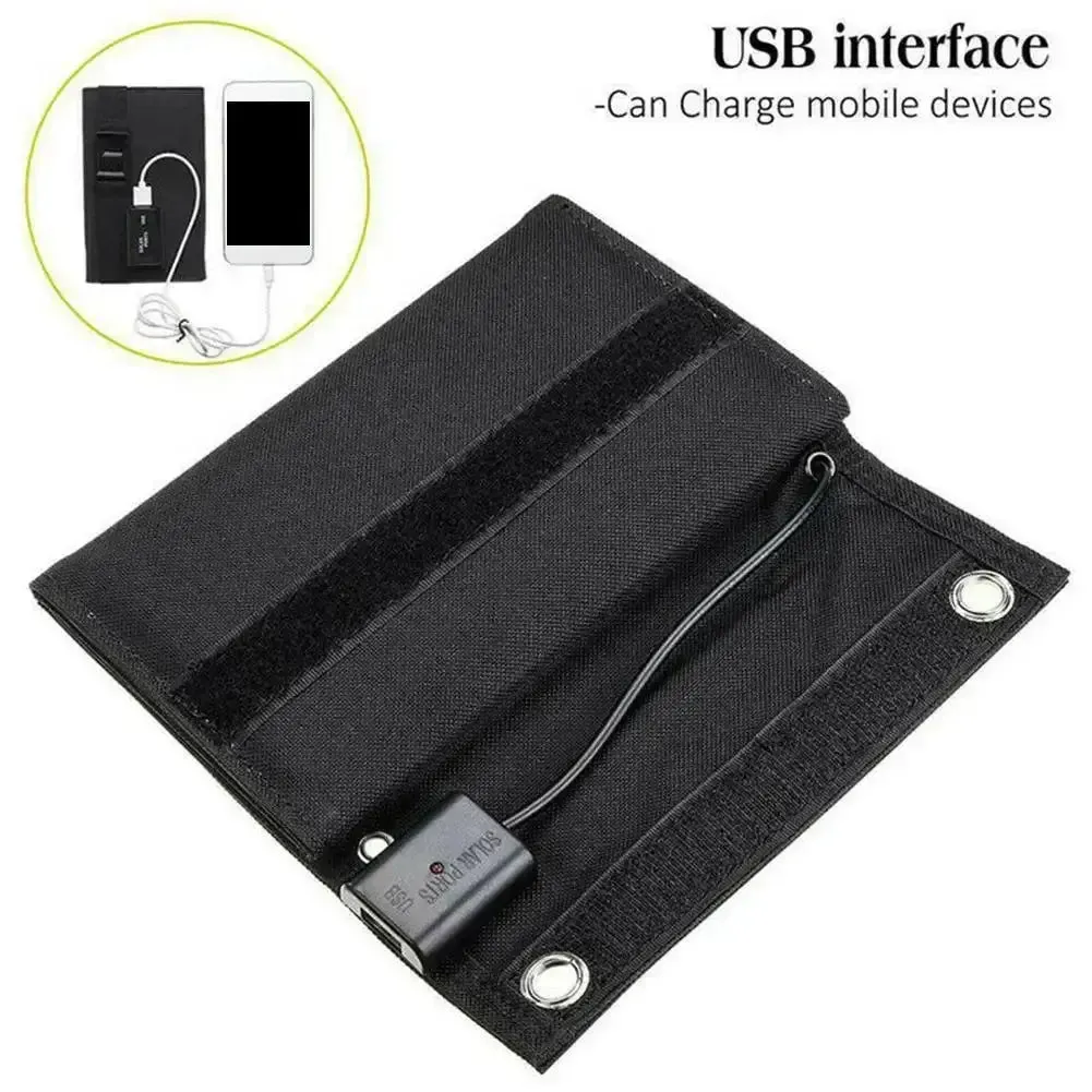 12W Foldable Solar Panel 5V USB Portable Battery Charger for Cell Phone Outdoor Waterproof Power Bank for Camping Accessories
