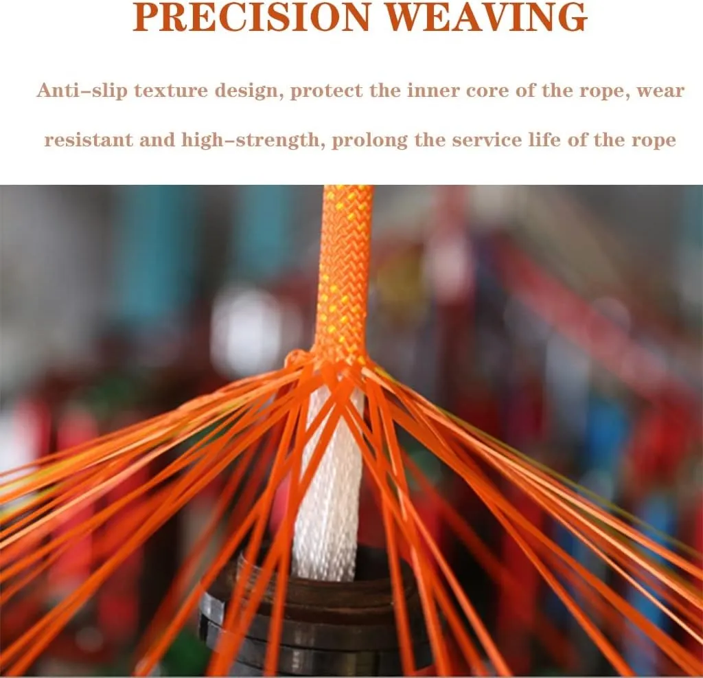 14mm Static Safety Rescue Rope,10~200m Strong Magnet Fishing Rope,Fire Rescue Parachute Rope, Escape Rope, Rappelling Rope (Color : Orange, Size : 14mm x 10m)