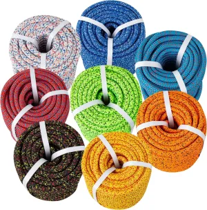 15-525 11mm x 125ft. Double Braided Arborist Rope with Metal Loop, High Strength 5400 Lb Breaking Strength, No-Stretch Static Rope for Tree Work & Rigging, Assorted Color