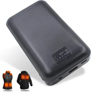16000mAh 7.4V Heated Jacket Battery for Ororo Heated Jacket/Vest, Rechargeable Power Bank with DC/USB/Type-C Output for Heated Hoodies (7.4V)