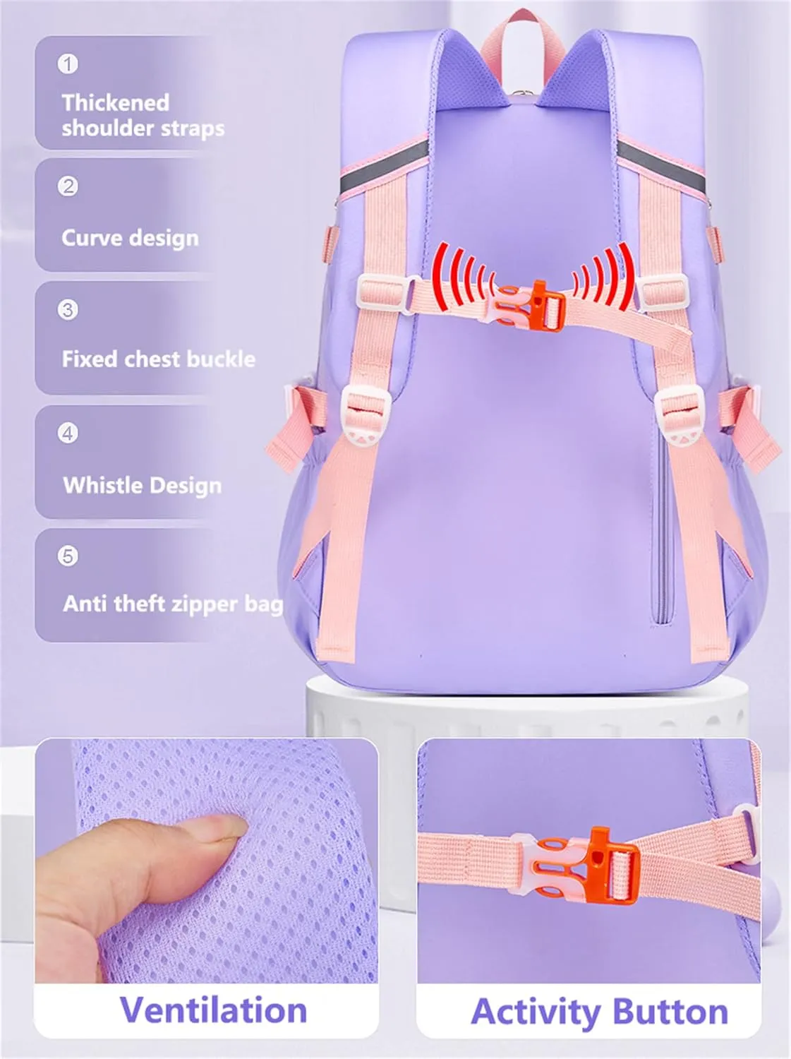 17 Inch Backpack Refrigerator Door Front with Lunch Bag, Large Capacity Laptop Bag Ita Bag Backpack (Blue,L)
