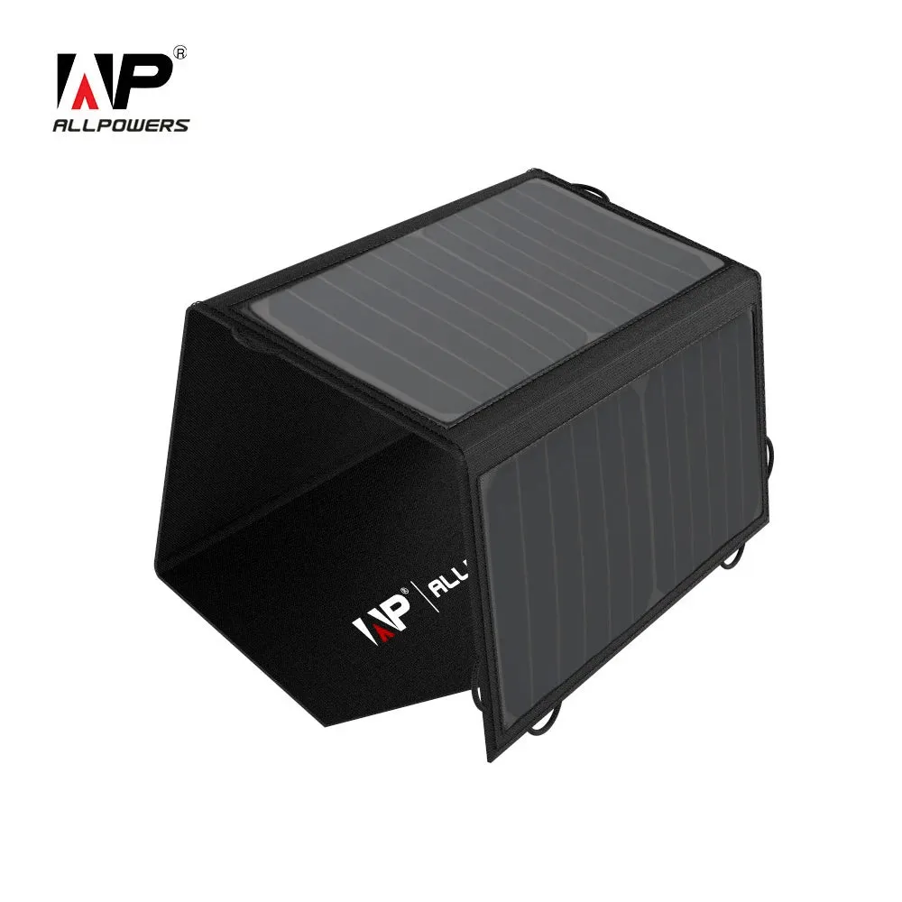 18V 21W Solar Charger Waterproof Foldable Solar Power Bank for 12V Car Battery Mobile Phone Outdoor Hiking