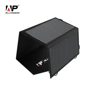18V 21W Solar Charger Waterproof Foldable Solar Power Bank for 12V Car Battery Mobile Phone Outdoor Hiking