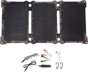 18V 5V 30W Folding Solar Panel Portable Foldable Monocrystalline Solar Panel for Outdoor Activities Camping Hiking Mountaineering Foldable Solar Panel Kit (Camouflage)
