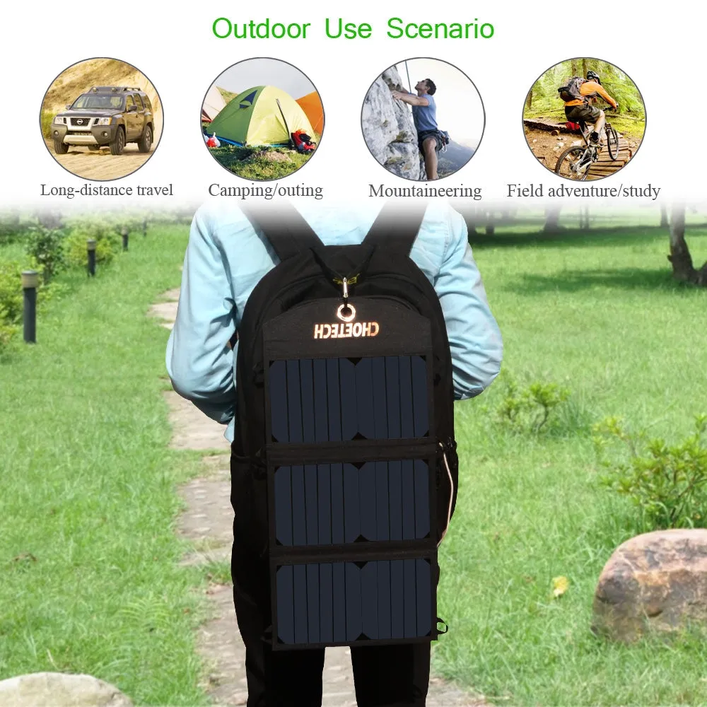 19W Portable Solar Panel Charger Sunpower Panels Dual Usb Charger