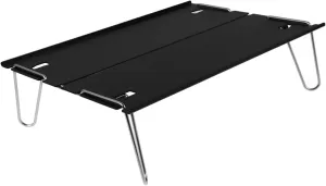 1pc Folding Camping Table Lightweight Portable Outdoor Desk Multi-Functional Black Folding Table for Picnics Travel and Camping Compact Design for and Transport