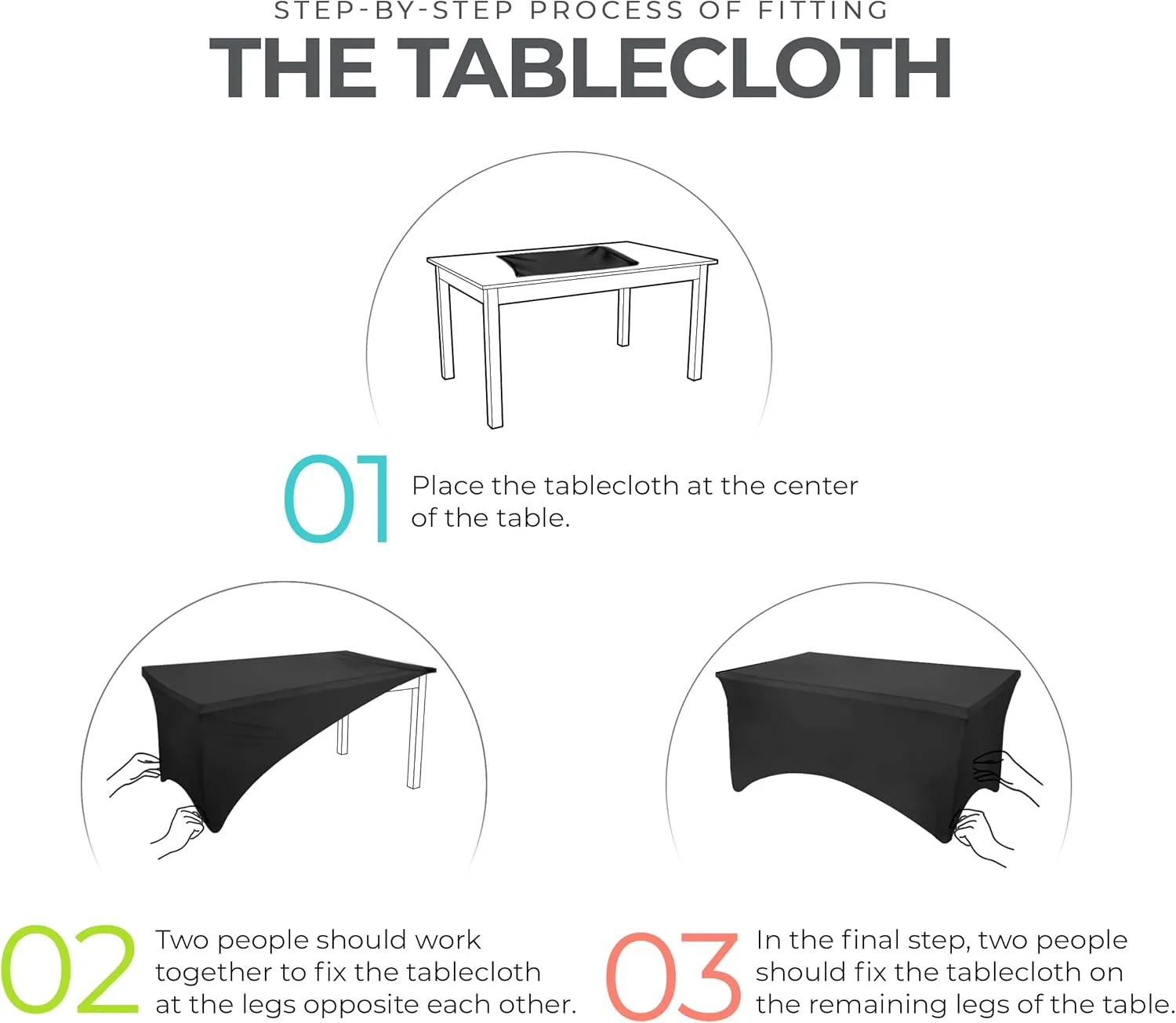 1PCS Fitted Tablecloth Black Table Clothes for 8 Foot Rectangle Table Bed Table Cover, Stretch Wrinkle Free Table Covers for Party,Events, Wedding, Birthday, Banquet, Vendor (Brown)