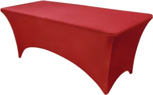 1PCS Fitted Tablecloth Black Table Clothes for 8 Foot Table Bed Table Cover, Stretch Party,Events, Wedding, Birthday, Banquet, Vendor (Burgundy)