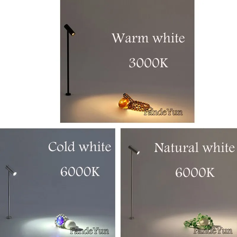 1W 3W 200/300mm LED spotlights Showcase Light wall lamp For Exhibition Display AC110V 220V DC12V Led Spot Jewelry Display