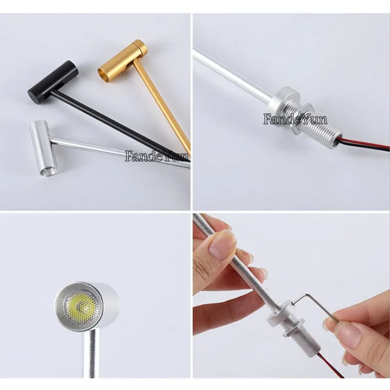 1W 3W 200/300mm LED spotlights Showcase Light wall lamp For Exhibition Display AC110V 220V DC12V Led Spot Jewelry Display