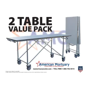 2 Pack Bundle: Folding Mortuary Dressing Table | Space-Saving | Save Big
