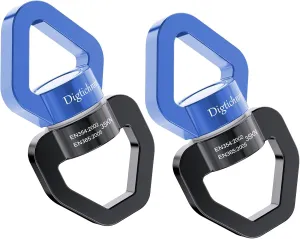 2 Pack Swing Swivel Heavy Duty, Spinning Swing Swivels,35KN Capacity,for Aerial Silk,Rock Climing Swivel, Children's Swings,Black Blue
