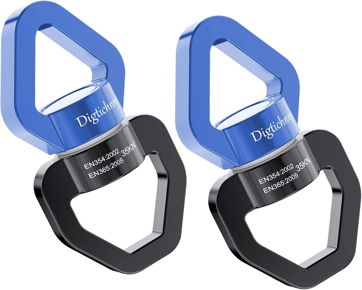2 Pack Swing Swivel Heavy Duty, Spinning Swing Swivels,35KN Capacity,for Aerial Silk,Rock Climing Swivel, Children's Swings,Black Blue