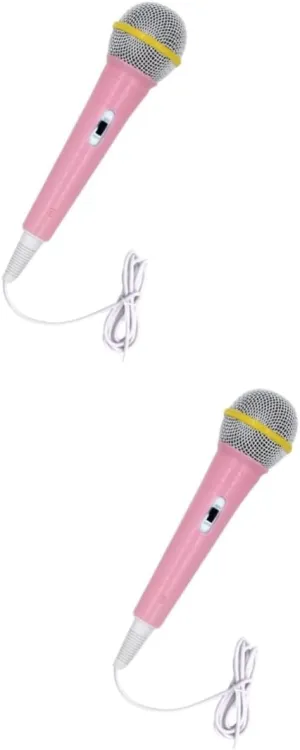 2 Pcs Kid's Intelligent Microphone Electronic Musical Instrument Educational Machine Mini Microphone Toy PVC Material Kids Music Toy Set Random Color