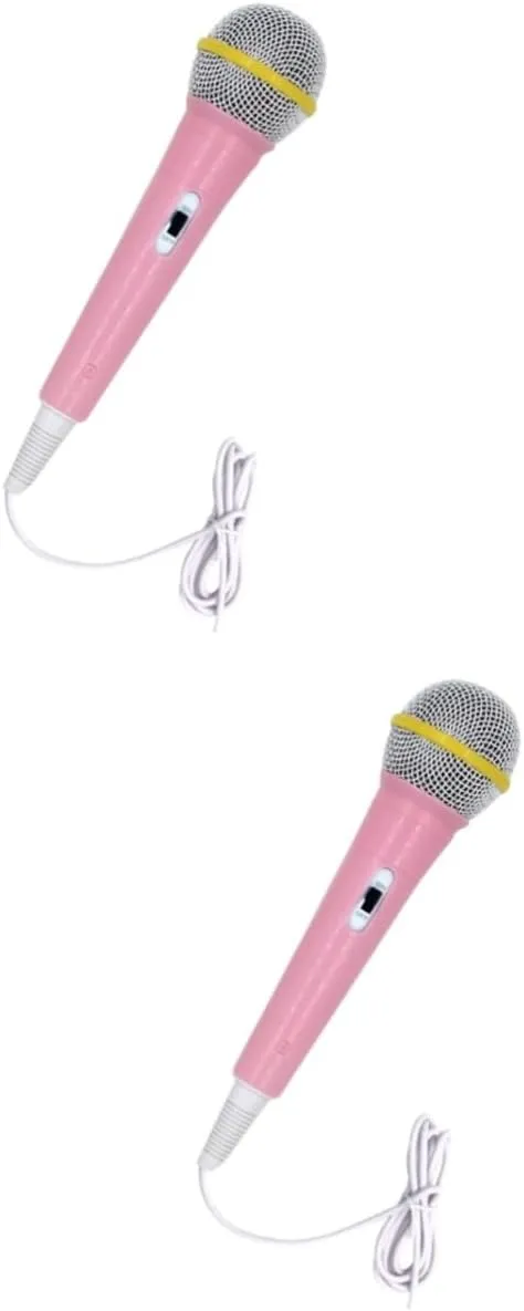 2 Pcs Kid's Intelligent Microphone Electronic Musical Instrument Educational Machine Mini Microphone Toy PVC Material Kids Music Toy Set Random Color