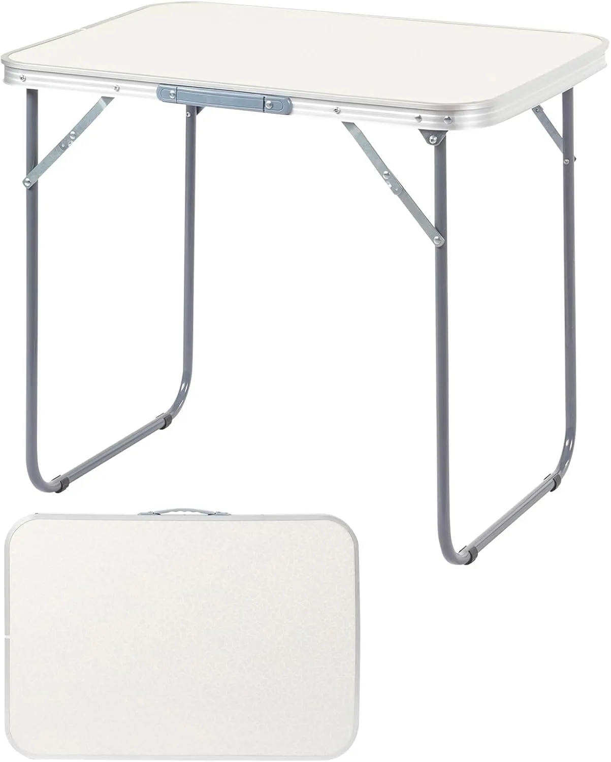 2.0 Ft Folding Portable Camping Table Small Folding Portable Camping Table, Adjustable Height, Outdoor Waterproof Aluminum Lightweight Suitcase Table for Picnic, BBQ, Beach, Dining