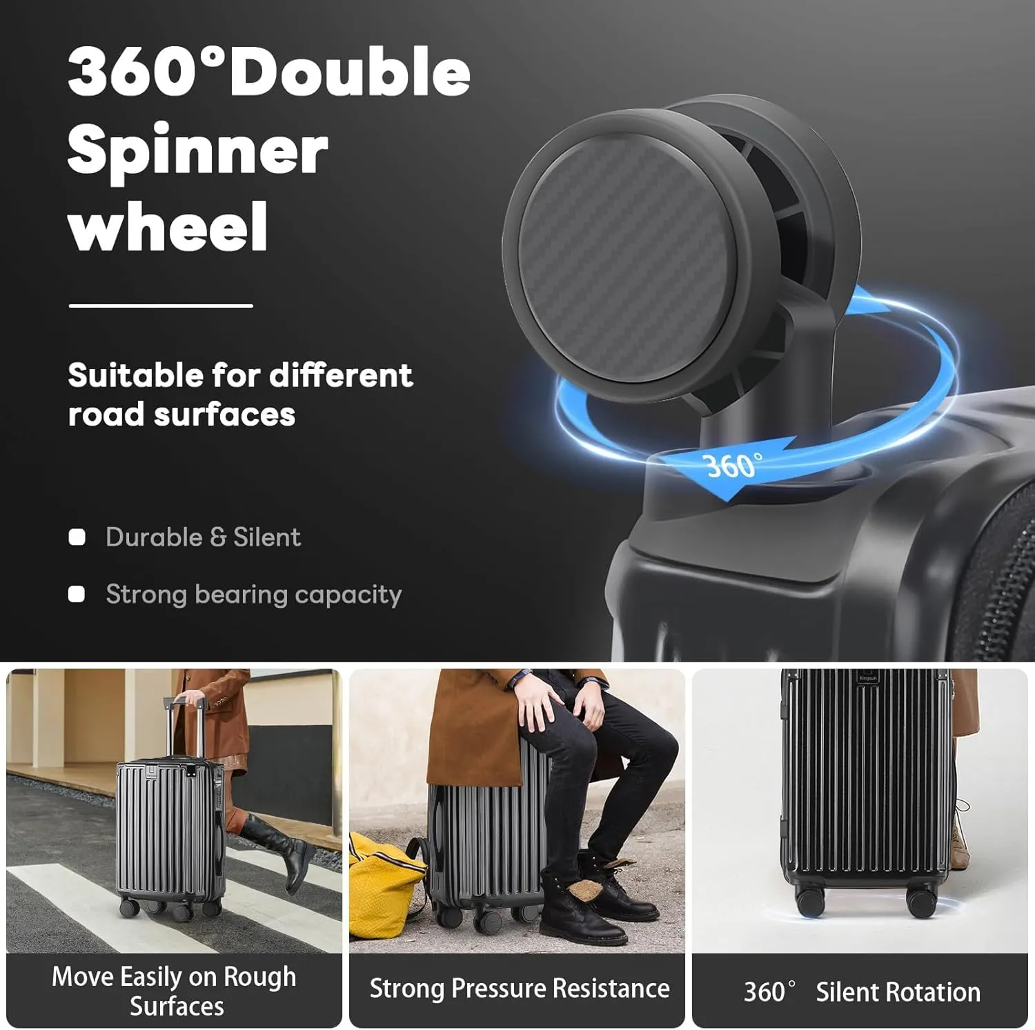 20 Inch Carry on Luggage Carry-on with Cup Holder & USB Port, Hardside Smart Luggage with Airline Approved TSA Lock, Lightweight carryon luggage 22 x 14 x 9 airline approved 360° Spinner Double Wheels