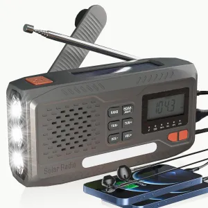2000mAh Emergency Radio Hand Crank Solar, AM/FM/WB NOAA Weather Radio, Crank Radio Flashlight Cell Phone Charger & Night Light for Home Supplies, SOS Alarm Portable Survival Kit