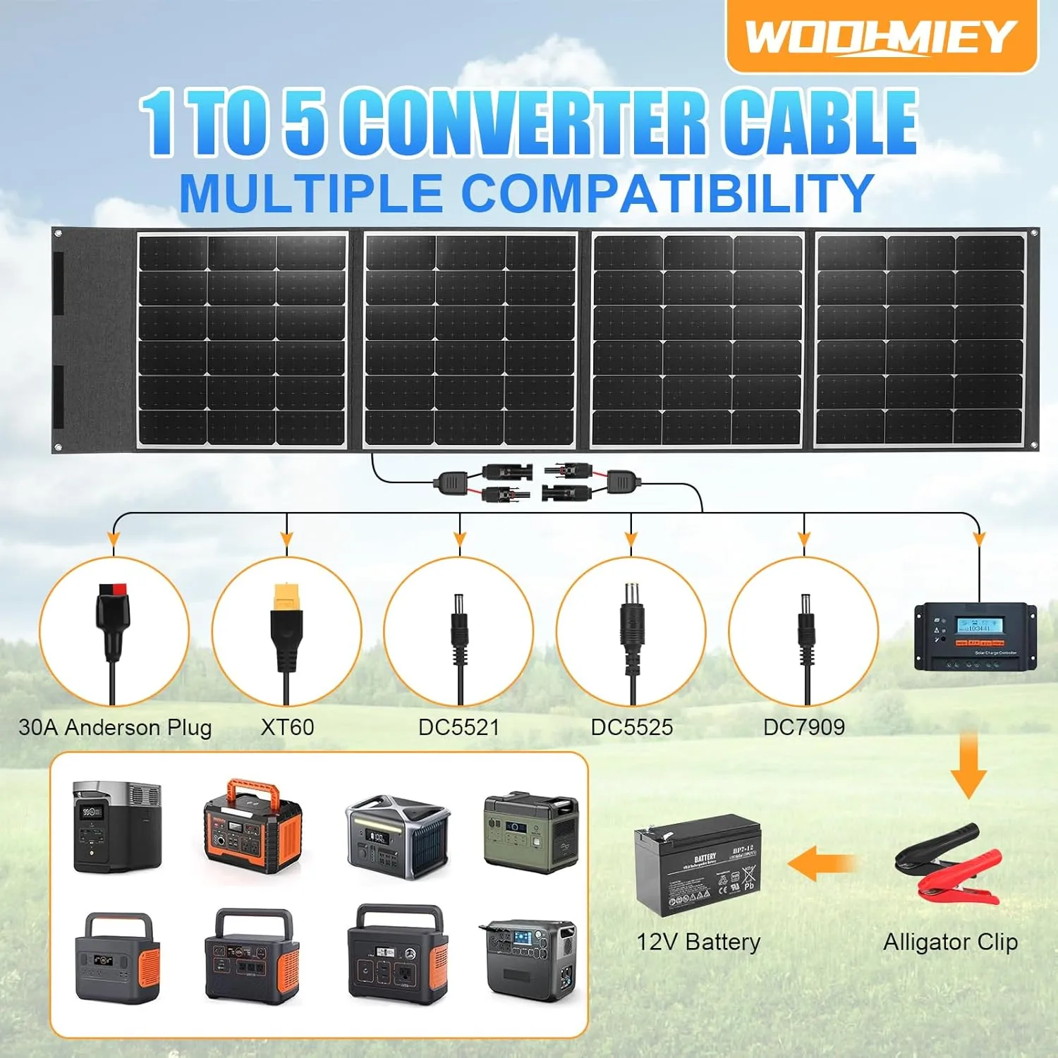 200W Portable Foldable Solar Panel Kit,High-Efficiency Flexible Solar Charger with 24% Conversion Rate,with Stand & Charge Controller, Controller for Camping, Charing Panel, Hiking (200W)
