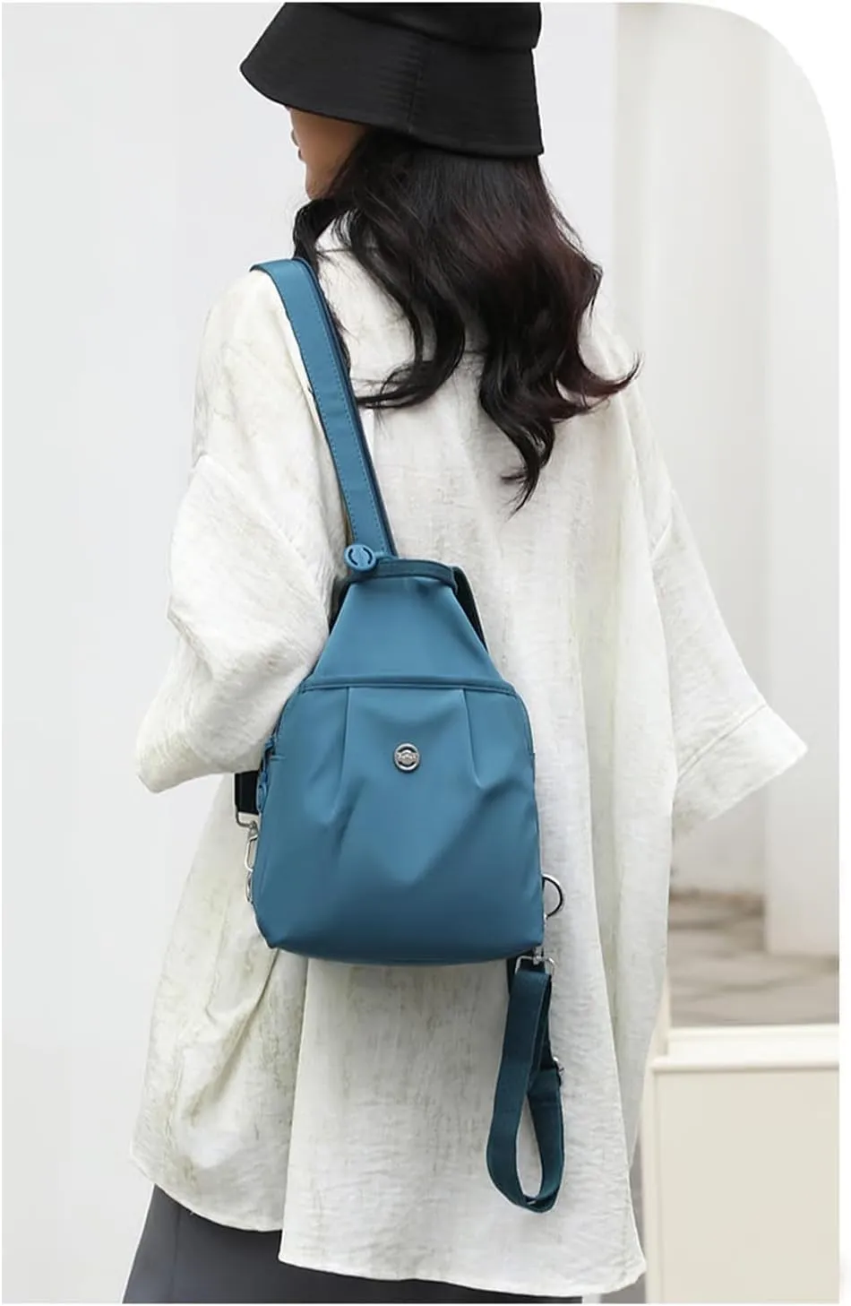 2025 Backpack Chest Bag Double Zipper Large Capacity, Adjustable Shoulder Strap, Street Lite Chic Versatile Travel Bag (Light Purple)