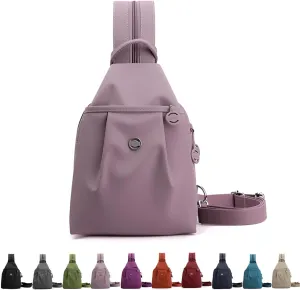 2025 Backpack Chest Bag Double Zipper Large Capacity, Adjustable Shoulder Strap, Street Lite Chic Versatile Travel Bag (Light Purple)