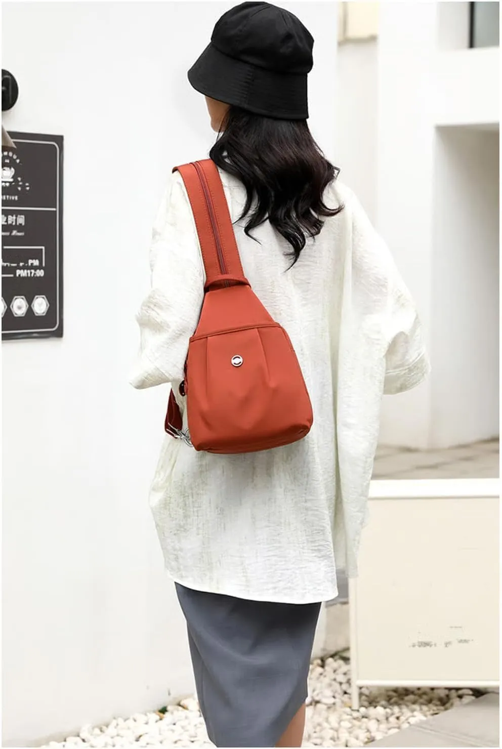 2025 Backpack Chest Bag Double Zipper Large Capacity, Adjustable Shoulder Strap, Street Lite Chic Versatile Travel Bag (Light Purple)
