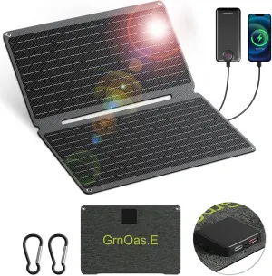 20W Portable Foldable Solar Panel withUSB, Type-C Outputs, Monocrystalline Silicon, ETFE Coating, IP67 Waterproof – Perfect for Phones, iPads, Power Banks, Camping, and Off-Grid Use!
