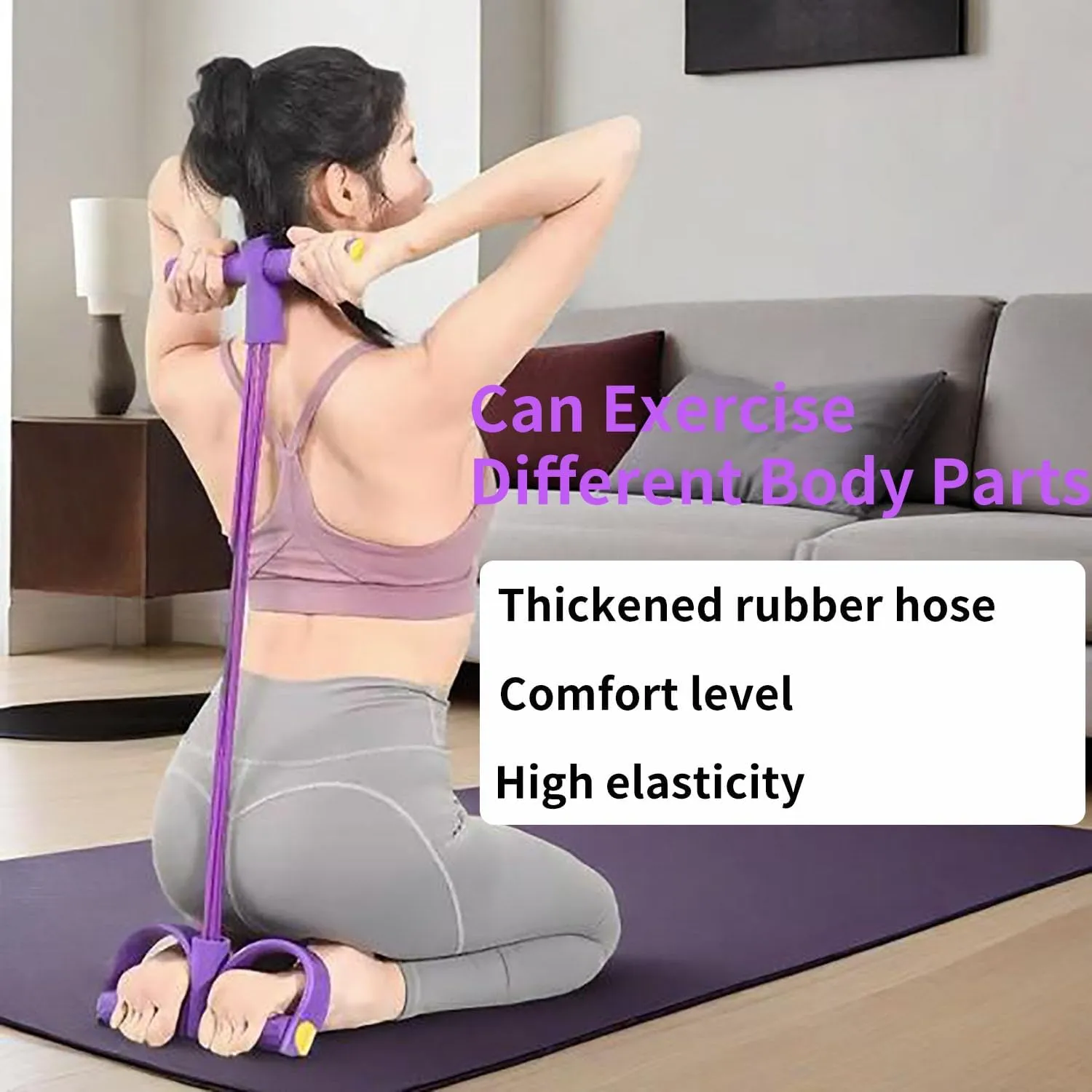 21 Fitness Resistance Bands-4 Tube Pedal Ankle Puller, 2025 Upgrade Multifunctional Exercise Stretch Bands, Home AB Training Auxiliary Device for Women Men