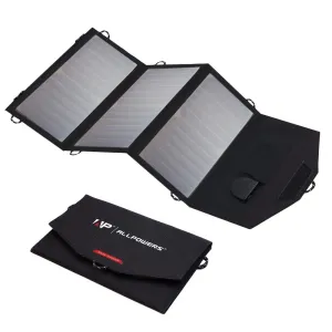 21W Foldable Solar Phone Charger - High Efficiency Portable Solar Battery with 10000mAh Built-in Battery