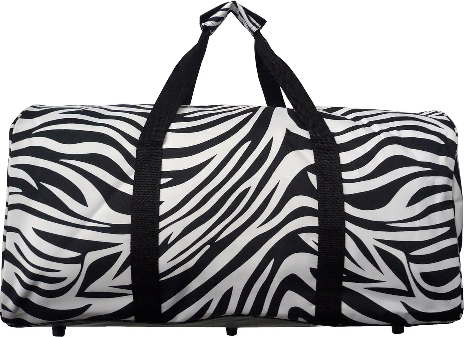 22 Inch Carry On Duffel Bag | Gym or Dance Bag by Unique Traveler (Zebra Print-Black Trim)