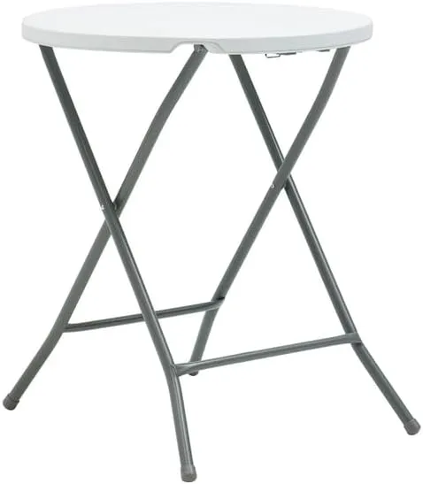24 Inch Round Folding Bistro Table, Camping Folding Table Black