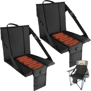 2PCS Portable Stadium Seat Cushion for Bleachers,Folding Lightweight Seat with Backrest,Adjustable Straps,Ideal for Camping,Hiking,Sports Events,Outdoor Concerts