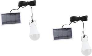 2pcs Solar Led Camping Lamp Compact Outdoor Tent Light Portable Night Lights Charging