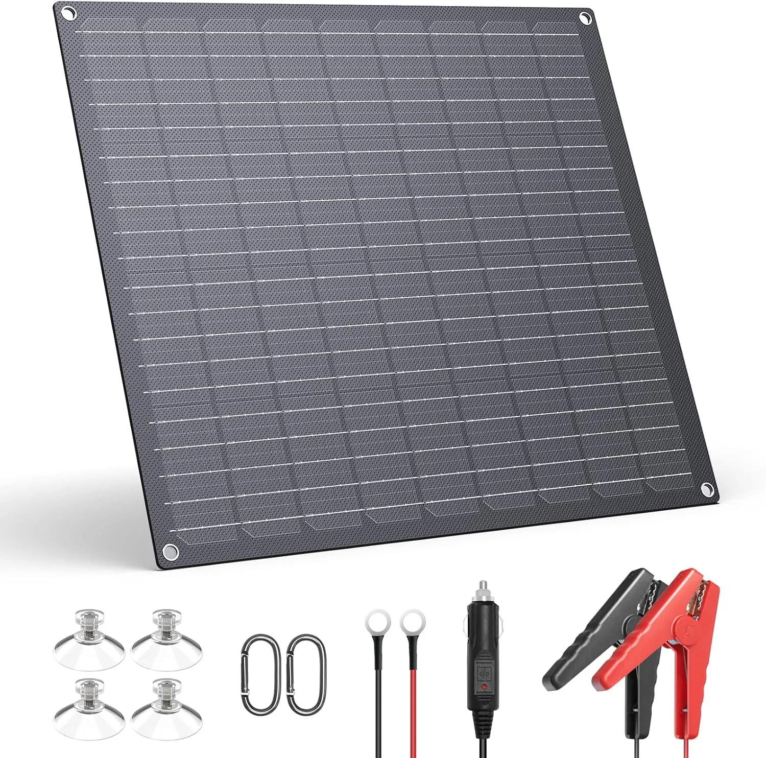 30W 12V Solar Battery Charger,12V Solar Battery Maintainer Trickle Charger with Built-in Intelligent Charge Controller,IP68 Waterproof for Car Boat Marine RV Trailer Motorcycle
