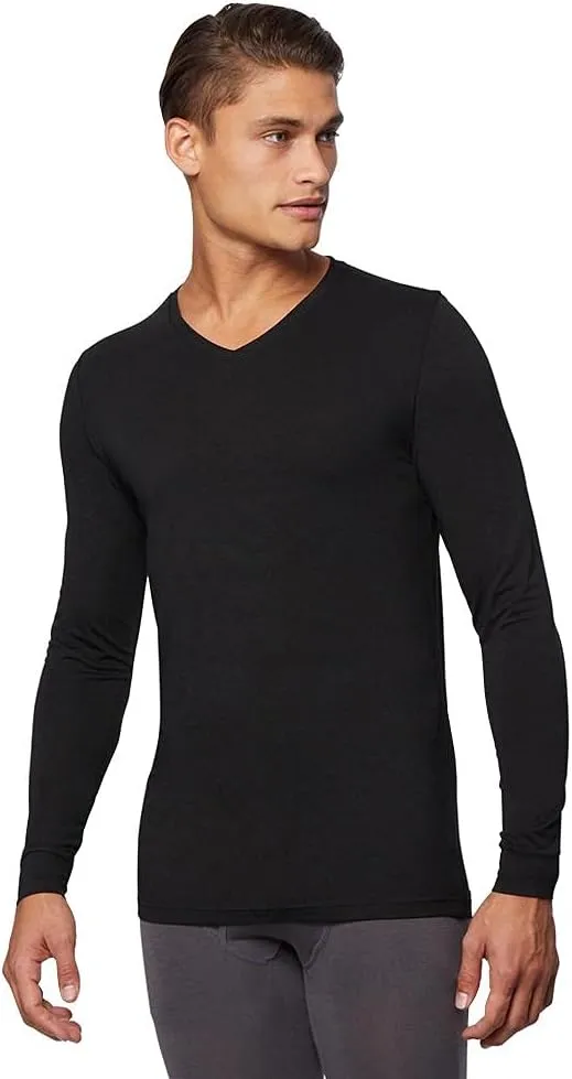 32 Degrees Heat Mens Performance Thermal Lightweight Baselayer Vneck Long Sleeve Top