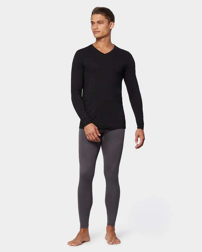 32 Degrees Heat Mens Performance Thermal Lightweight Baselayer Vneck Long Sleeve Top