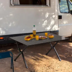 34 x 24 x 16.5 inch Lightweight Compact Folding Camping Table,Stable Folding Roll up Table for Picnic, Camping, Barbecue and Party,Portable Multifunctional Table
