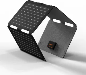 34W Foldable Portable Solar Charger, Backpacking Solar Panel IP67 Water and Dust Resistance, PD3.0 QC3.0 Ultra-Fast Charging for Outdoor Camping Hiking