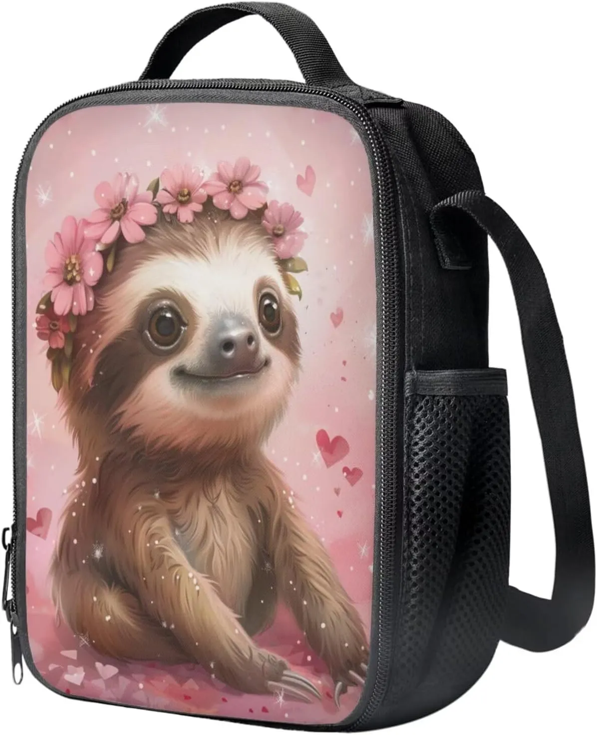 3D Sloth Floral Toddler Backpack and Lunch Box Set Boys Preschool Spill Resistant School Backpacks Travel Rucksack Book Bag Multifunctional Laptop Backpack for College High School